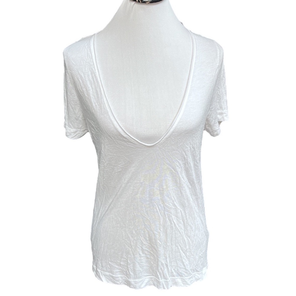 Zadig & Voltaire Nils Spray Scoop Neck Short Sleeve Tee Shirt White Size Large